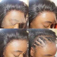 Perruque Lace Closure brésilienne naturelle 5x5 HD, cheveux vierges bruts, nœuds décolorés