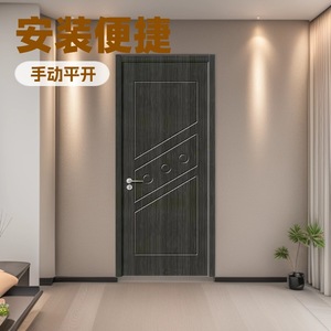 Porte intérieure composite Sofu SFW-017, bois foncé, isolation acoustique, ouverture plate, porte à battant manuelle, plusieurs couleurs, origine Zhejiang - Product Image 3
