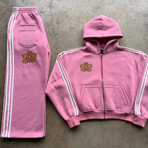 2025 New Streetwear Men's <strong>Tracksuit</strong> Sun Faded Acid Wash Hoodie and Sweatpants Set Personalized SweatSuit for Autumn - Product Image 2