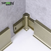 MOQ 1000 pièces Profilé de plinthe en aluminium brossé champagne, bande de finition moderne pour revêtement de sol