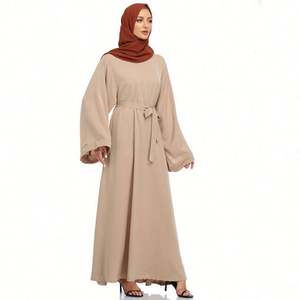 Vestido Abaya Floral Casual de Playa para Boda, Estilo Cottagecore, Tallas Grandes, Largo hasta el Suelo, Tejido, Venta al por Mayor, España, Dubái - Product Image 5