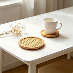 Bamboo Round <b>Storage</b> Tray For Desk Neatening And Organization - Product Image 3