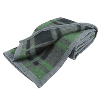 Couverture en laine lourde et douce, couleur verte, personnalisée, vente en gros