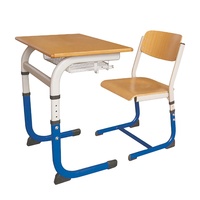 Ensemble de bureau et chaise d'école en bois réglable moderne avec un design écologique et durable pour les meubles de classe primaire