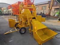 Bétonnière portable de 350 L, 4 roues, réservoir de mélange de ciment mobile pour la préparation du béton sur les petits chantiers de construction