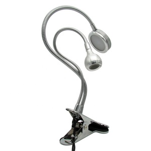Lámpara de escritorio LED con Clip USB Flexible, lámpara de libro con Clip ajustable de doble cabezal regulable <span class=keywords><strong>para</strong></span> reparación de teléfonos móviles, trabajo de maquillaje de belleza - Product Image 2