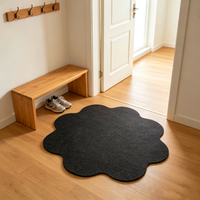 Tapis de bain en feutre imperméable et antidérapant, à séchage rapide, avec support en PE, surface chaude, résistant à la moisissure et lavable