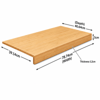 Étagère murale en bambou naturel, moderne, écologique, robuste, multifonctionnelle, à un seul niveau, en forme de L, pour le rangement en atelier