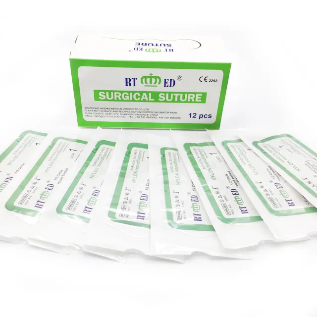 High quality nonabsorbable Nylon Surgical monofilament Sutures with needle