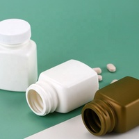 90ML Carré En Plastique HDPE Pilule Capsule Couvercle De Sécurité PP PE Médicament Bouteille Pharmacie Conteneur Suppléments Vitamines Protéines Alimentaire