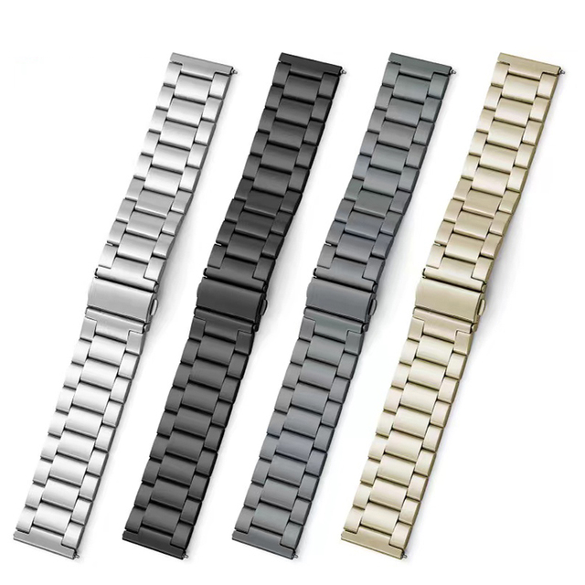Metallic Stainless Steel Watch Bracelet for apple Watch Series 7 Band 22mm 20mm Strap for samsung galaxy Watch 5 4 3