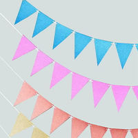 Tissu Polyester String Drapeau Événement Affichage Joyeux Anniversaire Bunting Fanion Drapeau Bannière