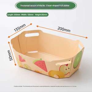 Caja de Frutas Biodegradable y Ecológica Personalizada, Caja de Comida Desechable en Forma de Barco, Empaque de Papel Kraft para Llevar - Product Image 5