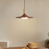 Lustre suspendu en acrylique à trois lumières de style japonais, couleur noyer, LED blanc chaud, 25-35 cm