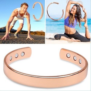 Magnetic <b>Bracelet</b> Rose Gold Open Cuff Unisex Jewelry For Men And Women - Product Image 3