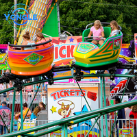 Aire de jeux extérieure jeux passionnants grandes montagnes russes avec trois boucles piste navette famille filature montagnes russes