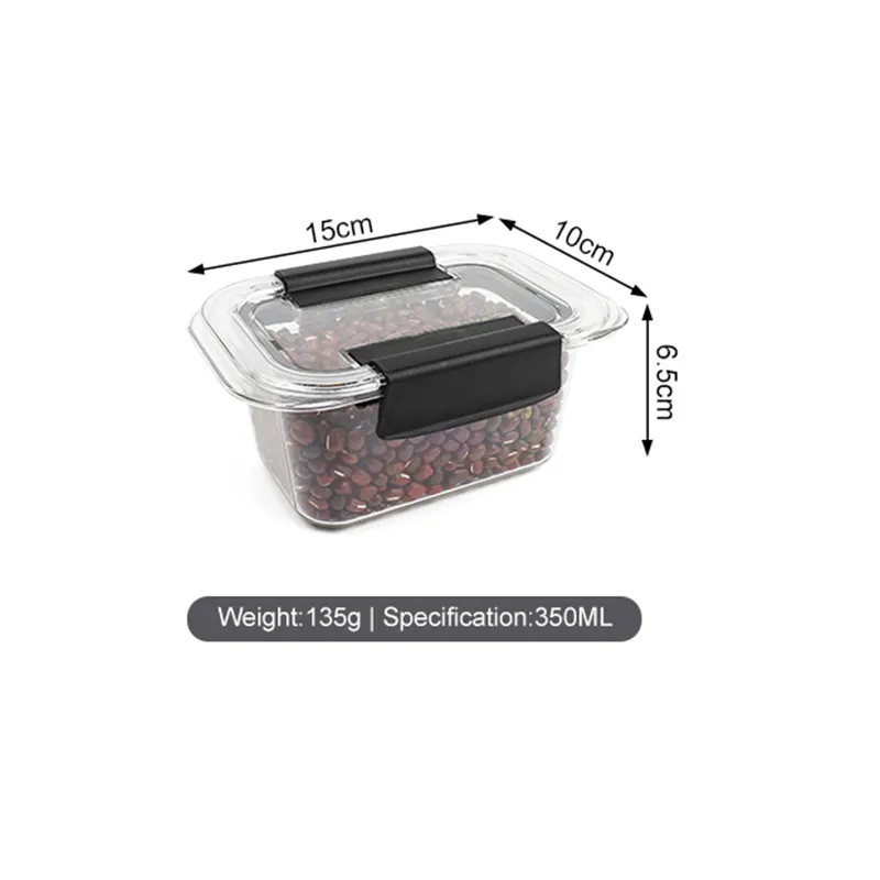 卸売プラスチッククリアボックス容器透明気密食品貯蔵容器セットロック付き