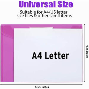 Enveloppes en plastique de couleurs assorties personnalisées, dossiers transparents pour fichiers de documents, format <span class=keywords><strong>lettre</strong></span> A4, dossier avec pochette pour étiquettes - Product Image 2