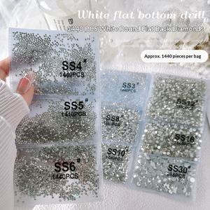 Venta al por Mayor de 1440 Piezas de Diamantes de Imitación Transparentes Blancos con Base Plana, Súper Brillantes, Color <span class=keywords><strong>AB</strong></span> Checo, Varios Tamaños, para Uñas - Product Image 1