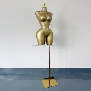 Groothandel L Maat Curvy Vrouwelijke Plus Size Mannequin Bbl Jurk Bovenlichaam Dummy Grote Billen Grote Borsten Fiberglass Verf Goud Mannequins - Product Image 4