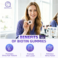 Gomitas de Biotina de Marca Privada 12000mcg Colágeno Clorofila Suplemento de Belleza para Cabello, Piel y Uñas Fabricante Mayorista OEM ODM GMP