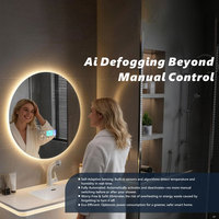 Miroir intelligent de salle de bain 5 pouces avec LED, anti-buée, détection automatique, lumière étanche, Bluetooth, WiFi, affichage météo intelligent, miroir mural