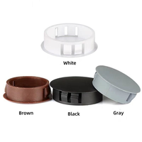 Bouchon de trou en nylon, cache-trou de vis en plastique, bouton rond noir et blanc, bouchon de trou à clipser en nylon et plastique