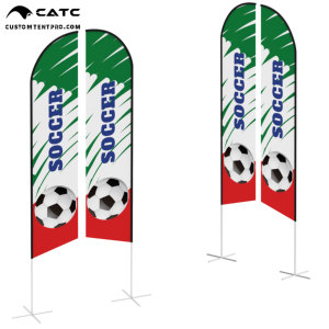 Drapeau plume CATC |   Tissu en alliage d'aluminium et tissage warp personnalisable |   Publicité promotionnelle en plein air pour les événements et le marketing - Product Image 2