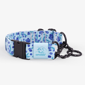 Motif OEM ODM collier de dressage réglable en polyester sans traction pour animaux de compagnie collier de chien Martingale de transfert de chaleur de luxe avec chaîne en or - Product Image 5