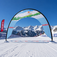 Arche de portail publicitaire personnalisée Pdyear pour extérieur, drapeau demi-rond pop-up pour utilisation intérieure