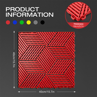 Dalles de sol de garage modernes, système modulaire en PP à emboîtement pour stationnement de voitures, installation facile par clic, design 3D, SP00936