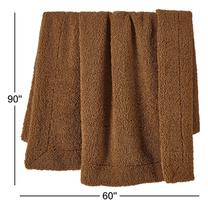 <strong>Teddy</strong> Boucle Throw Blanket Soft Plush Cozy Sofa Blanket Reversible Warm Bed Throw Manufacturer OEM Wholesale Supplier - Product Image 3