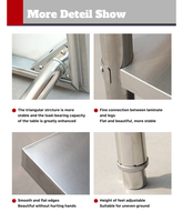 Table de travail de cuisine commerciale en acier inoxydable durable personnalisable, anti-corrosion, modulaire, extensible, hauteur réglable