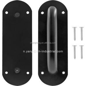 Poignée de porte coulissante robuste noir mat, plaque de tirage pour porte de grange 7,8" x 2,5" en acier inoxydable - Product Image 3