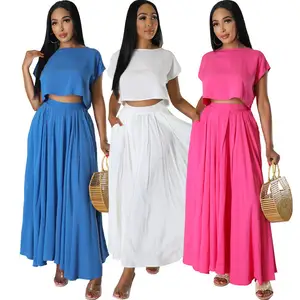 QuiteS Casual Skirt Sets Women 2 Piece Outfits 2023 Skirt 2pcs Set Woman Two-Piece Pink Outfits For Woman Sets
