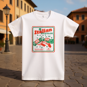 Maglietta Italian Nightmare bianca unisex promozionale - Product Image 3