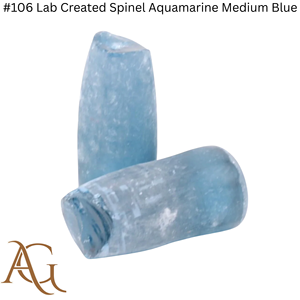 Spinelle cultivée en laboratoire # 106 Spinelle Aquamarine bleu moyen créée en laboratoire, brutes, synthétiques, certifiées Flame Fusion, simulées - Product Image 4
