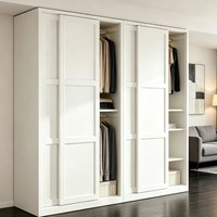 Armoire de rangement assemblée avec portes coulissantes, armoire de chambre en bois sur mesure pour maison, appartement, villa, fournisseur OEM ODM