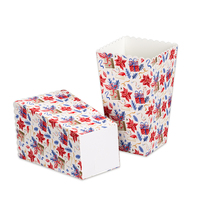 Vente en gros de boîtes de pop-corn en papier imprimées jetables écologiques boîtes d'emballage de qualité alimentaire fournitures de fête pour les chips à emporter