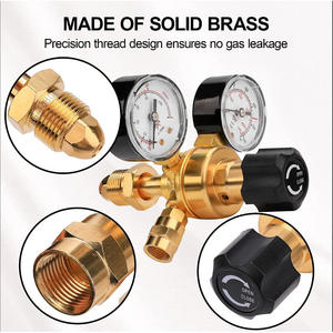 Régulateur de pression d'argon et de dioxyde de carbone 580 pour soudeur GPL avec manomètre + tuyau de gaz pour soudage à l'arc - Product Image 2