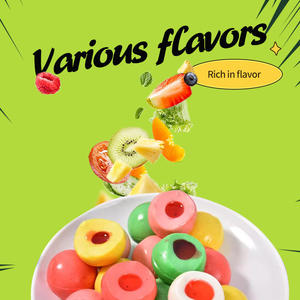 Bán Buôn Tùy Chỉnh Nhãn Hiệu Riêng Halal 3D Bóng Gummy Nửa Nhãn Cầu Chew Bánh Sandwich Ngọt Ngào Làm Đầy Trái Cây Mứt Mềm Kẹo - Product Image 6