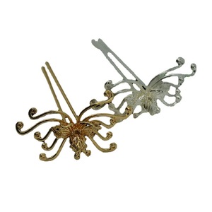 Gold Plated Flower Hairpin Component For <b>Bracelet</b> Making <b>Copper</b> Material Zhejiang Origin - Product Image 5