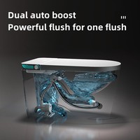 Toilette Intelligente Électrique Autonettoyante à Chasse Automatique, Bidet WC Commode Fixée au Sol avec Siphon P
