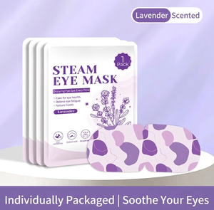 Masque oculaire auto-<span class=keywords><strong>chauffant</strong></span> à la vapeur, patchs chauffants, masque de sommeil 30 min pour soulager les yeux secs, jetable, lavande, camomille, OEM personnalisé - Product Image 4