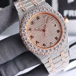 Acero inoxidable de alta calidad Iced Out Hip Hop Bling Bust Down Relojes de lujo 40mm VVS Moissanite Watch para hombres - Product Image 2