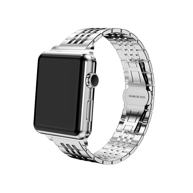 For Watch Seven Beads Stainless Steel Charm Strap with Pin Buckle for 38-45mm Sizes New Arrival Cross Border