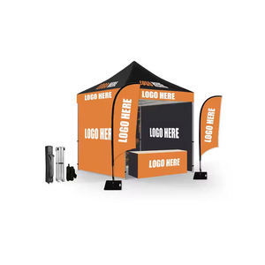 Heavy Duty Waterproof Custom Pop Up <b>Tent</b> ODM, Brand Printed <b>Canopy</b> With Flags For Outdoor Brand Activation Events - Product Image 1