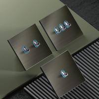 Offre Spéciale de haute qualité en acier inoxydable gris 2 voies interrupteurs muraux interrupteur de prise murale universel