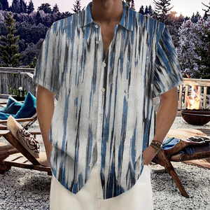 เสื้อเชิ้ตชายหาดฤดูร้อนผ้าโพลีเอสเตอร์ 100% แขนสั้นทรงหลวมสไตล์เรโทร พิมพ์ลายเต็มตัว ไซส์ใหญ่ ผ้าถัก ป้องกันขนร่วง - Product Image 2