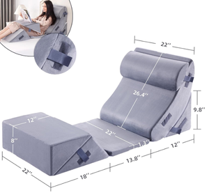 Juego de 6 Almohadas Ortopédicas de Espuma Viscoelástica de 22 Pulgadas de Ancho para Dormir, Alivio del Dolor de Hombros, Cabeza, Espalda, Rodillas, Cuello y Piernas Después de una Cirugía - Product Image 6